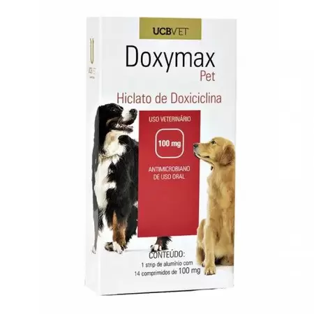 Antibiótico UCBVET Doxymax Pet para Cães 100 mg 14 Comprimidos