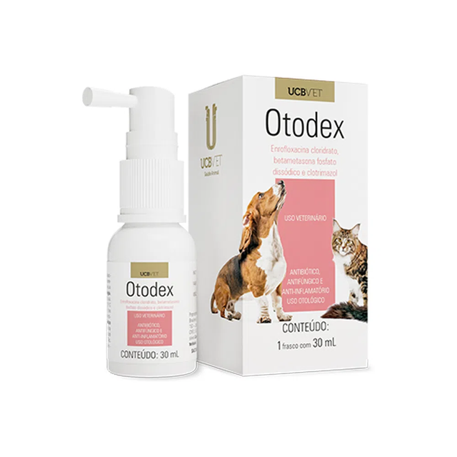 Antibiótico UCBVET Otodex para Cães e Gatos 30 mL