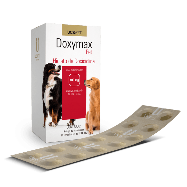 Antibiótico UCBVET Doxymax Pet 100 mg Hospitalar