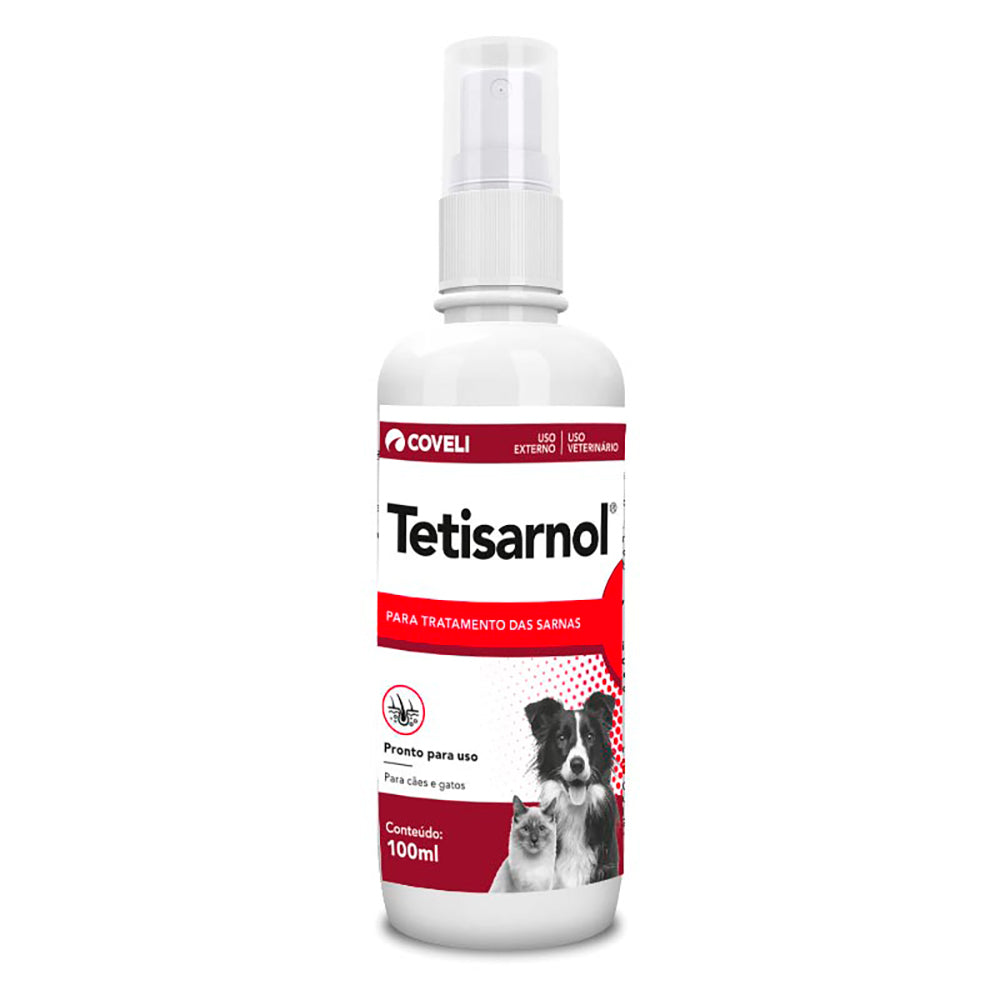 Sarnicida Coveli Tetisarnol Spray para Cães e Gatos 125 g