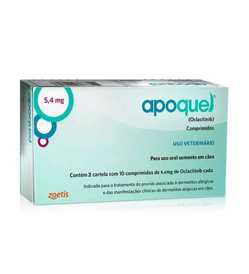 Apoquel Zoetis Dermatológico para Cães 5,4 mg 20 Comprimidos