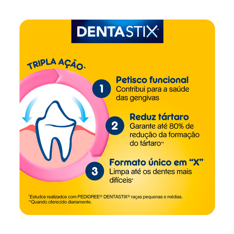 Petisco Pedigree Dentastix Cuidado Oral para Cães Adultos Raças Grandes 7 Unidades