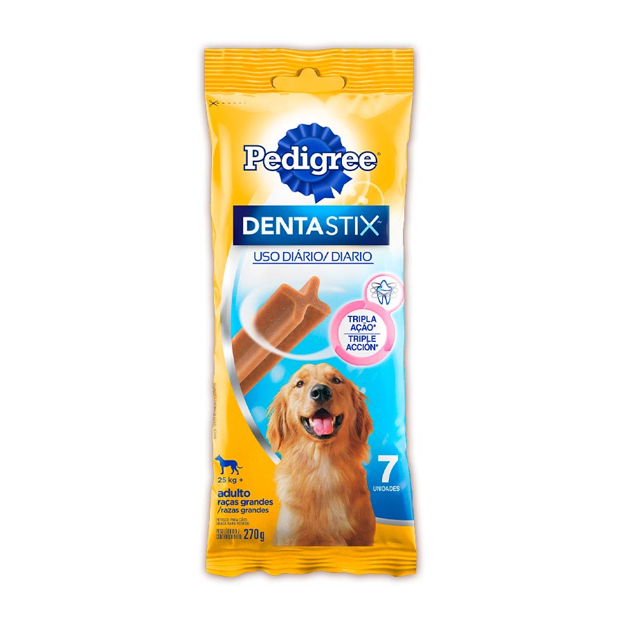 Petisco Pedigree Dentastix Cuidado Oral para Cães Adultos Raças Grandes 7 Unidades