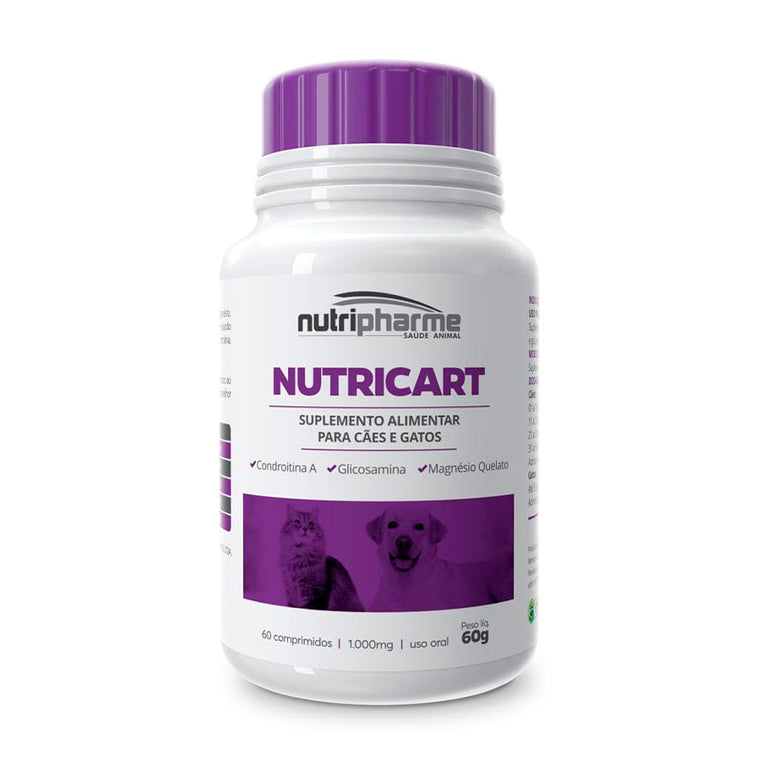 Suplemento Vitamínico Nutricart 1000 Nutripharme para Cães e Gatos