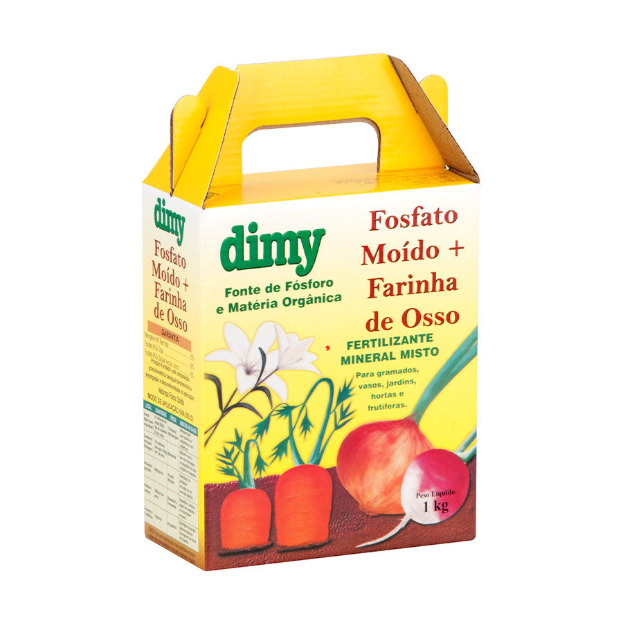 Fosfato Moído Dimy Farinha de Ossos para Jardim 1 Kg