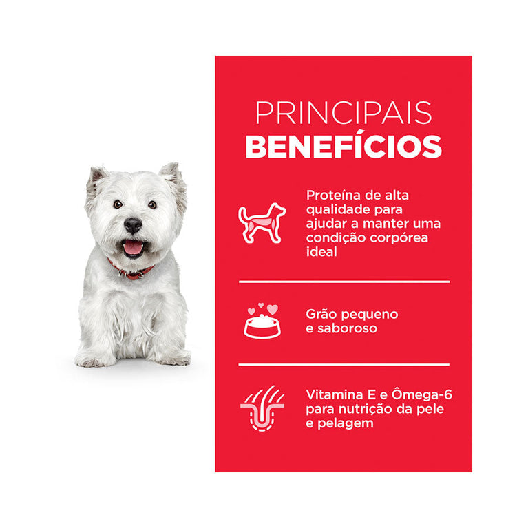 Ração Hill's Science Diet para Cães Adultos de Pele Sensível Pedaços Pequenos Sabor Frango