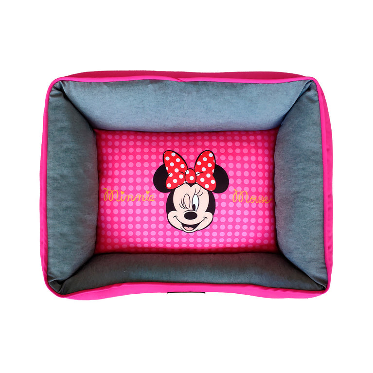 Cama Fábrica Pet Quadrada Poá Minnie Pink