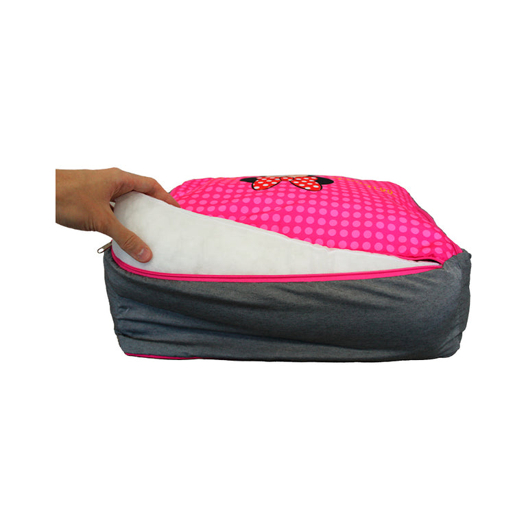 Cama Fábrica Pet Quadrada Poá Minnie Pink