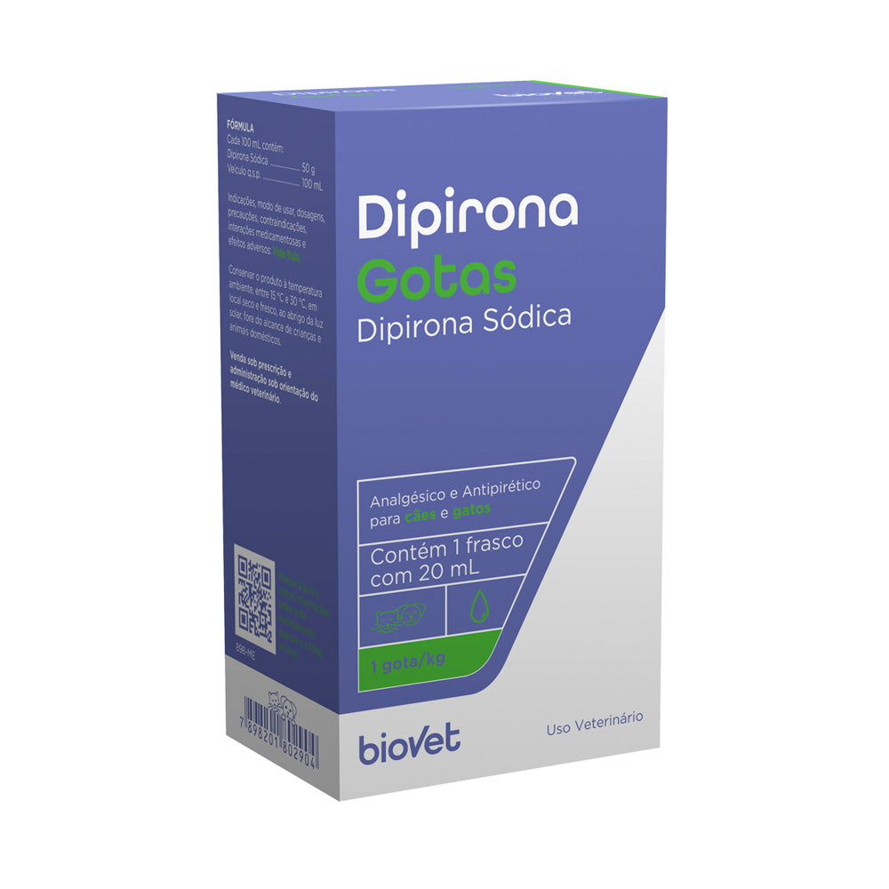 Analgésico e Antipirético Biovet Dipirona Sódica 20 mL