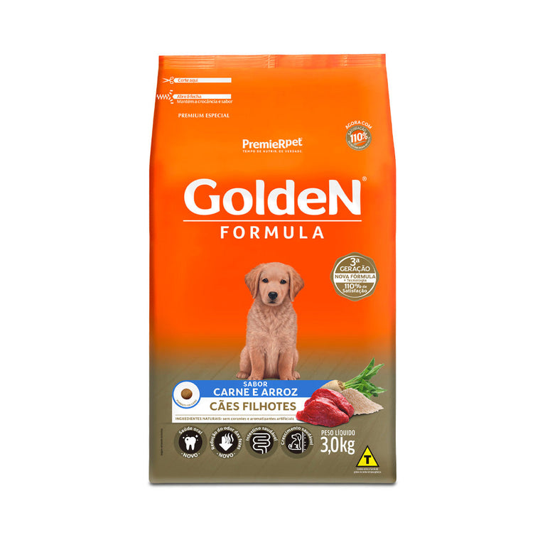 Ração Golden Fórmula para Cães Filhotes Sabor Carne e Arroz - Loja Pet Mais