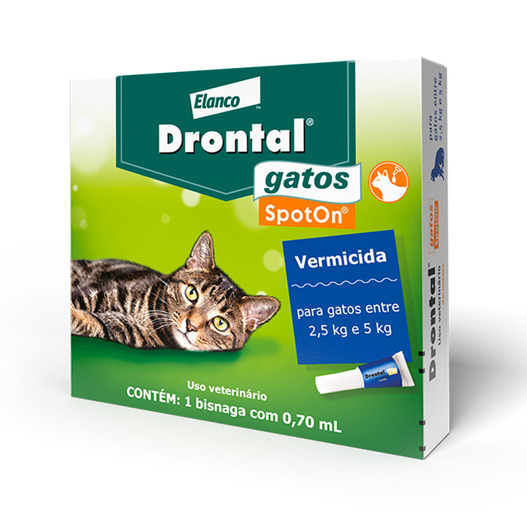 Vermífugo Drontal SpotOn para Gatos 2,5 a 5 Kg