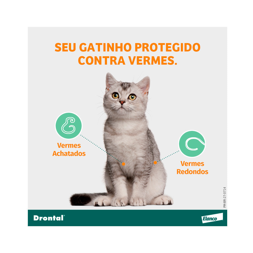 Vermífugo Drontal SpotOn para Gatos 2,5 a 5 Kg