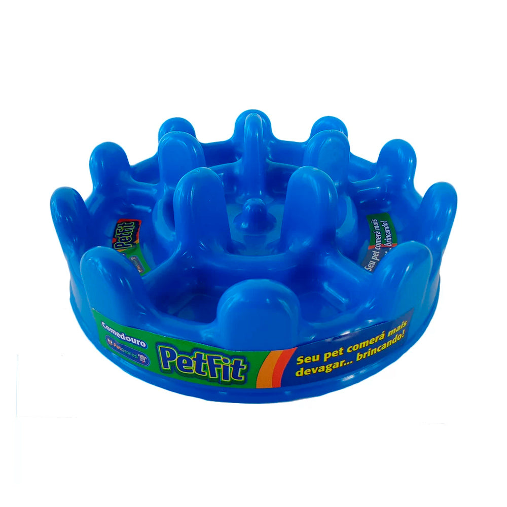 Comedouro Lento Pet Games Mini Pet Fit Azul Tamanho Único