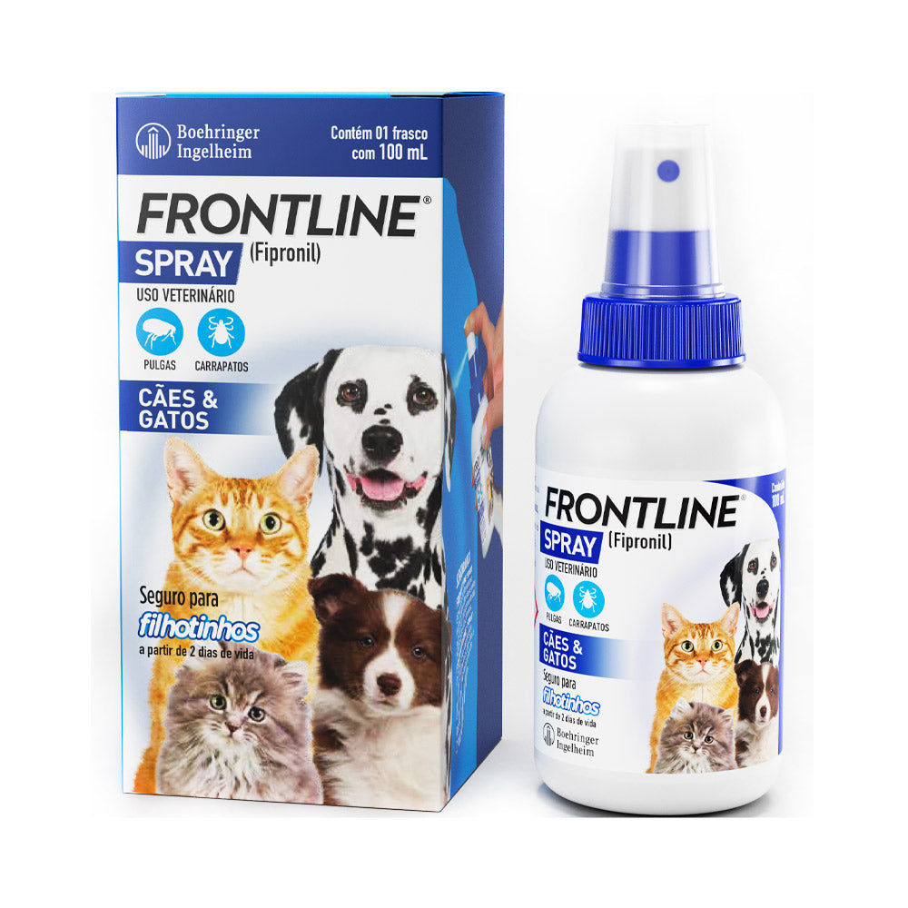 Antipulgas e Carrapatos Frontline Spray para Cães e Gatos