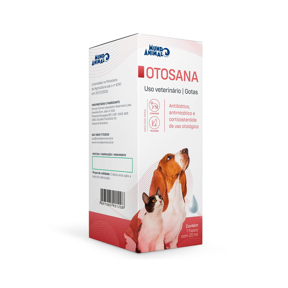 Solução Otológica Mundo Animal Oto Sana Para Cães e Gatos 20ml