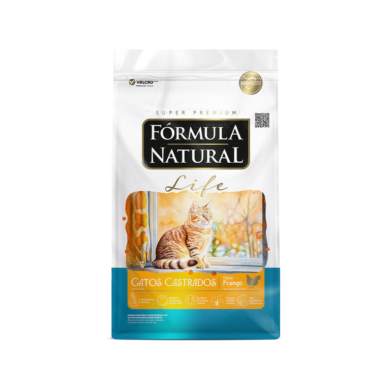 Ração Fórmula Natural Life para Gatos Castrados Adultos Sabor Frango