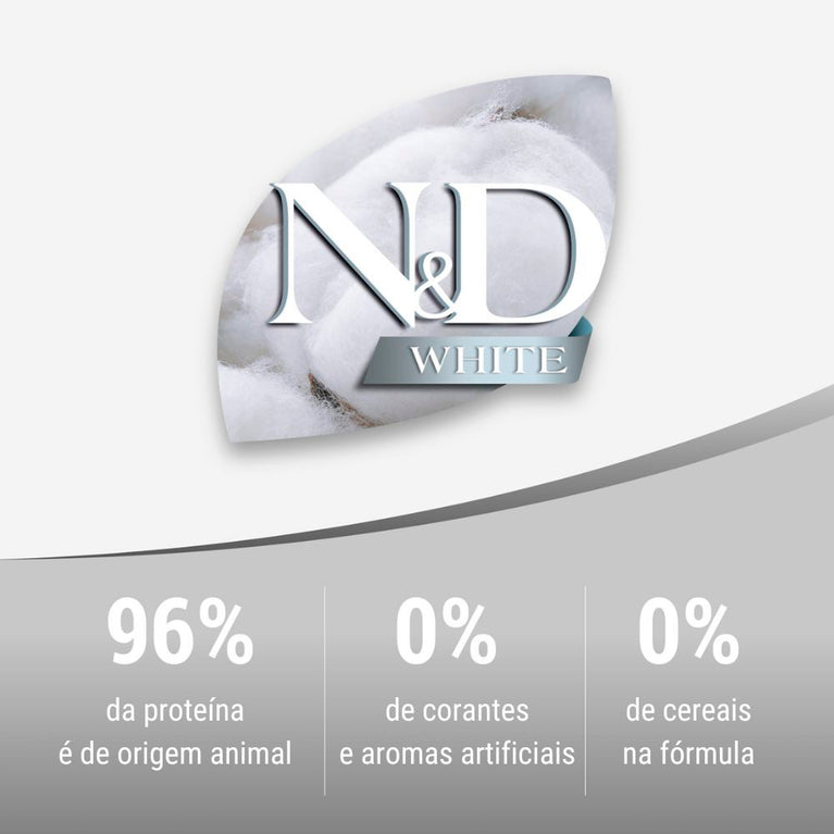 Ração para Cães Farmina ND White Adultos de Porte Mini Sabor Merluza, Spirulina e Erva Doce