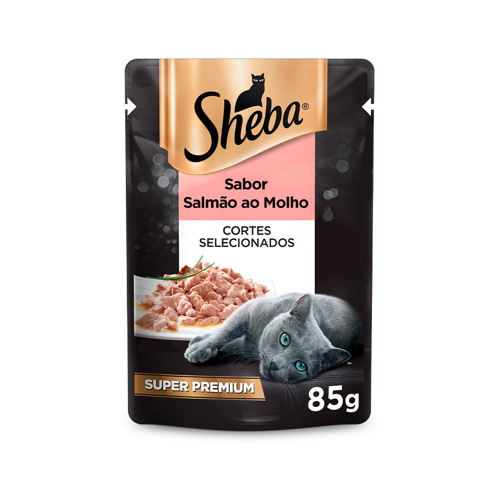 Ração Úmida Sheba Sachê para Gatos Adultos Sabor Salmão ao Molho 85g