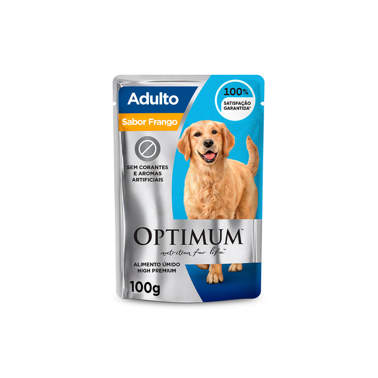 Ração Úmida Optimum Sachê para Cães Adultos Frango 100 g