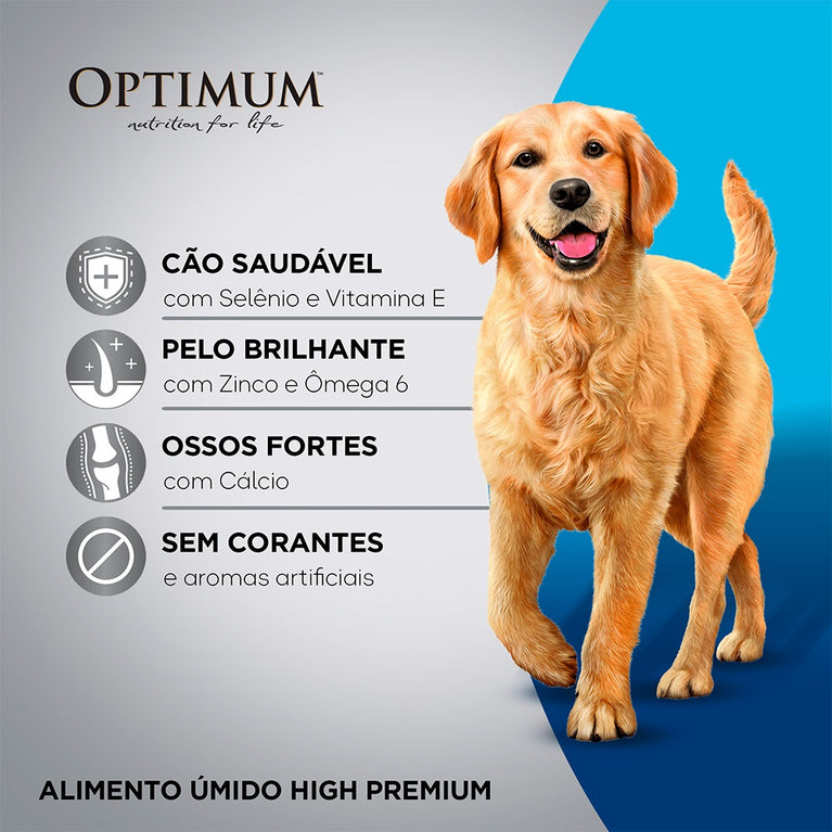 Ração Úmida Optimum Sachê para Cães Adultos Frango 100 g