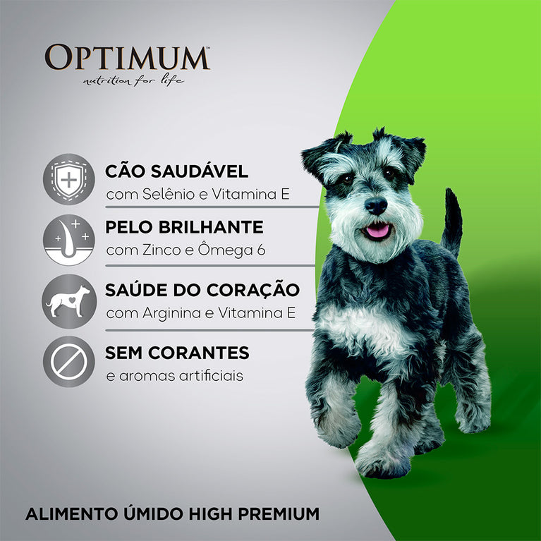 Ração Úmida Optimum Sachê para Cães Adultos de Raças Pequenas e Minis Sabor Frango 100 g