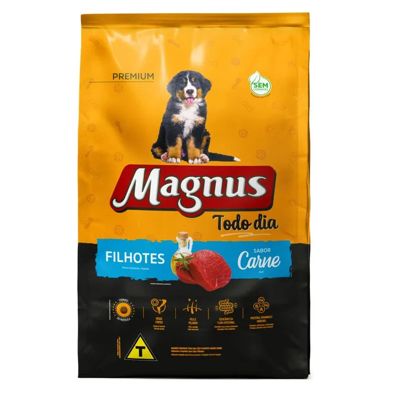 Ração Magnus Todo Dia para Cães Filhotes Sabor Carne 10,1 Kg