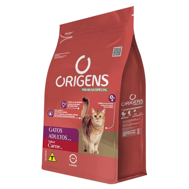 Ração Seca Origens para Gatos Adultos Sabor Carne 3kG