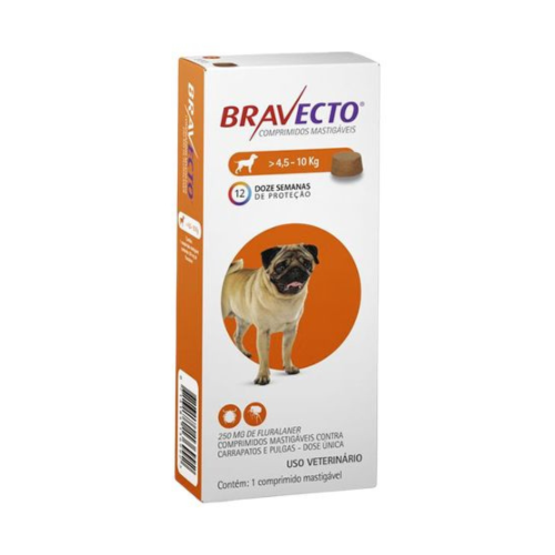 Antipulgas e Carrapatos Bravecto para Cães de 4,5 a 10 Kg 1 Comprimido