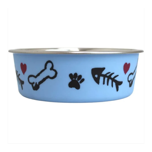 Comedouro Germanhart Inox Cutie Azul para Cães e Gatos