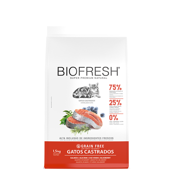 Ração Biofresh para Gatos Castrados Sabor Salmão