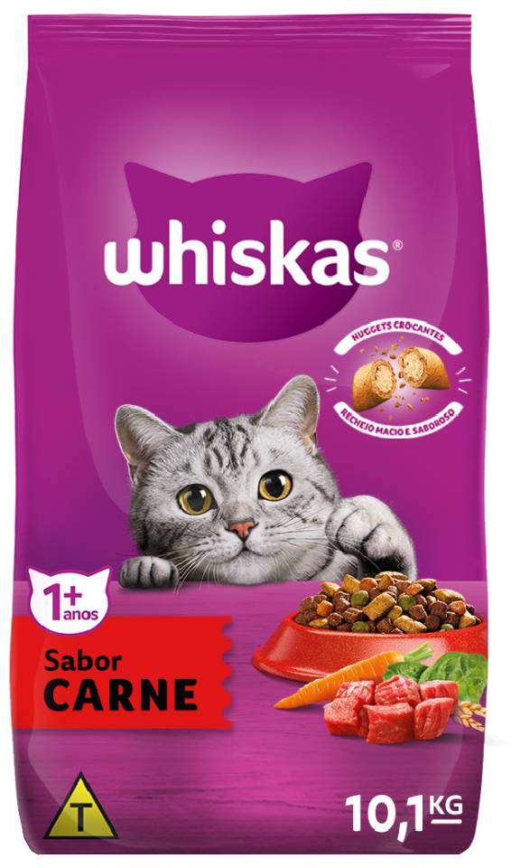 Ração Whiskas para Gatos Adultos Sabor Carne