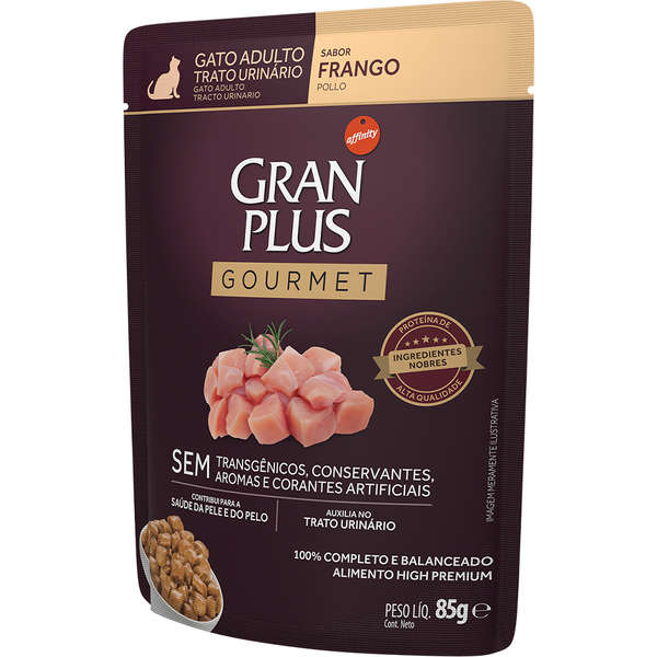 Ração Úmida GranPlus Gourmet Trato Urinário para Gatos Adultos Sabor Frango 85 g