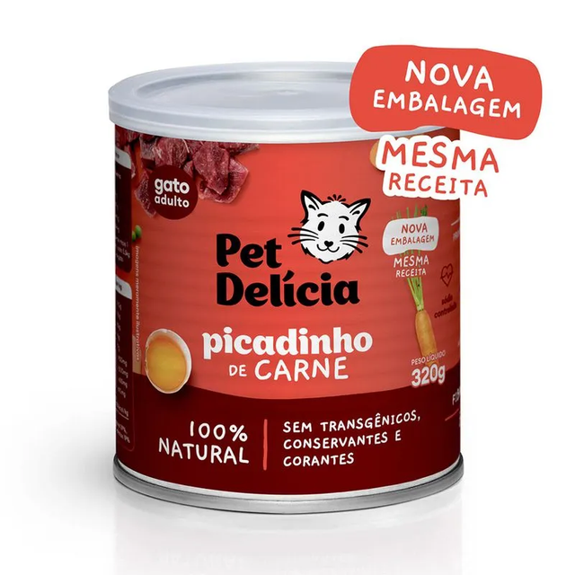 Ração Úmida Pet Delícia para Gatos Picadinho de Carne