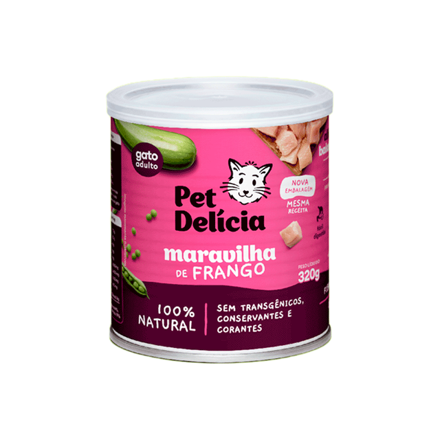 Ração Úmida Pet Delícia para Gatos Maravilha de Frango