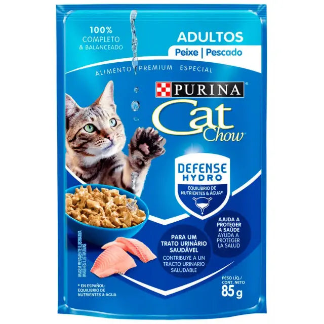 Ração Úmida Cat Chow para Gatos Castrados Sabor Peixe 85 g