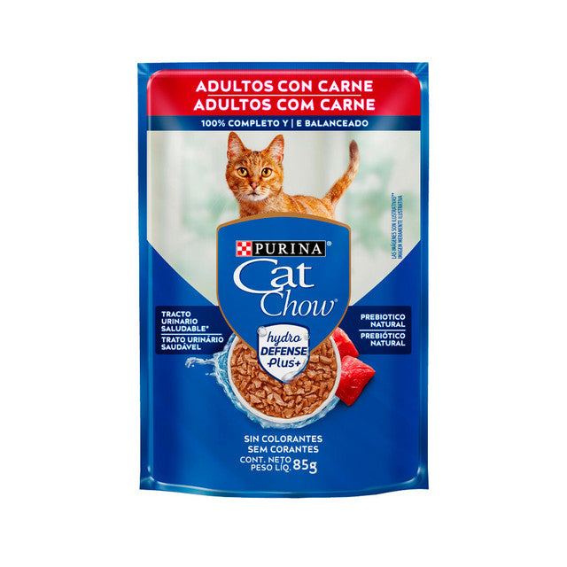 Ração Úmida Nestlé Purina Cat Chow para Gatos Adultos Sabor Carne 85 g