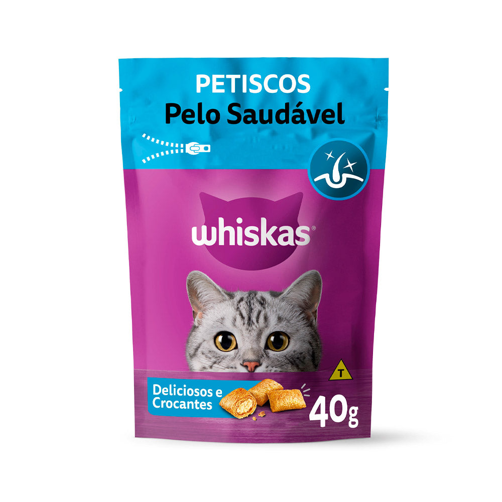 Petisco Whiskas Temptations Pelo Saudável para Gatos Adultos  40 g