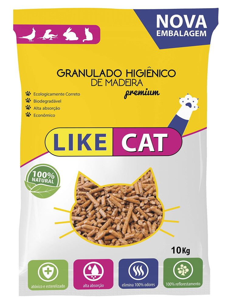 Granulado Higiênico de Madeira Like Cat para Gatos