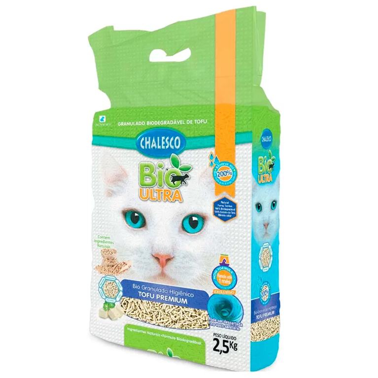 Granulado Higiênico Chalesco Bio Ultra Tofu Premium para Gatos 2,5 Kg