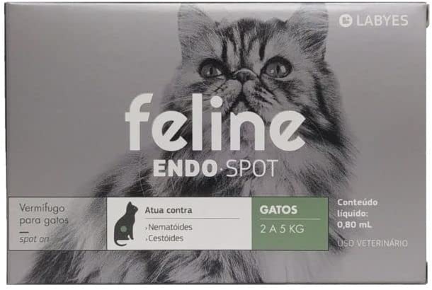 Vermífugo Labyes Feline Endospot para Gatos de 2 a 5 Kg pipeta de 0,8 mL