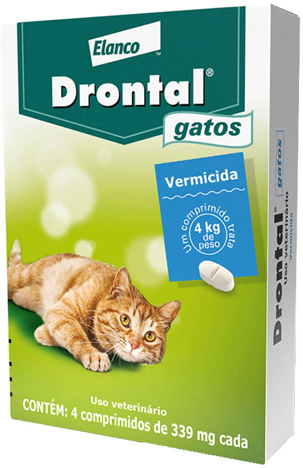 Vermífugo Drontal para Gatos de até 4 Kg 4 comprimidos