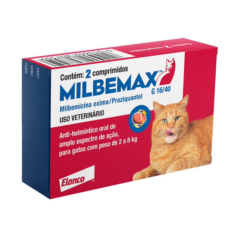 Vermífugo Milbemax FC para Gatos de 2 Kg a 8 Kg 2 Comprimidos