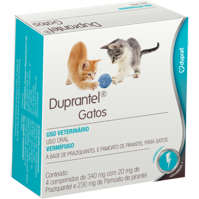 Vermífugo Duprat Duprantel para Gatos 4 Comprimidos