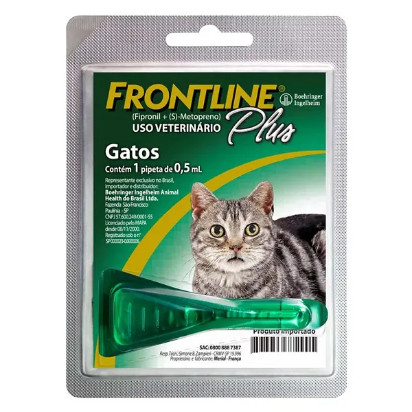 Antipulgas e Carrapatos Frontline Plus Pipeta 0,5 ml para Gatos