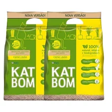 Kit 2 unidades Areia para Gatos Granulado Katbom Super Premium Capim com Limão 3 Kg