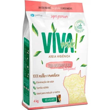 Kit 4 unidades Areia Higiênica Viva Verde Vida Descomplicada 4 Kg