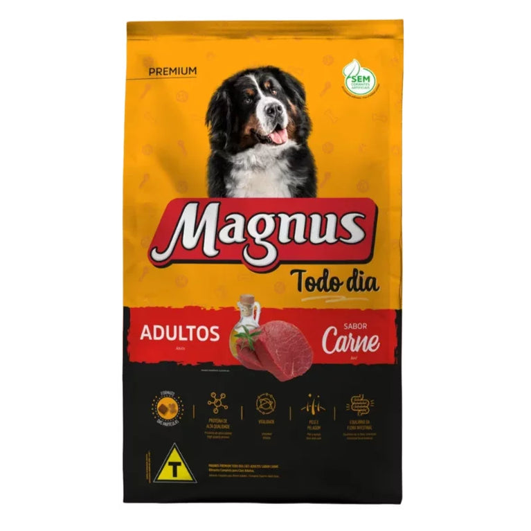 Ração Seca Magnus Todo Dia para Cães Adultos Sabor Carne