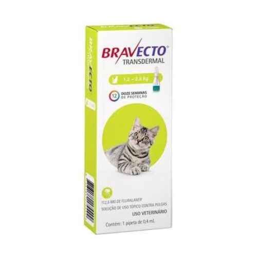 Antipulgas e Carrapatos Bravecto Transdermal para Gatos de 1,2 a 2,8 Kg