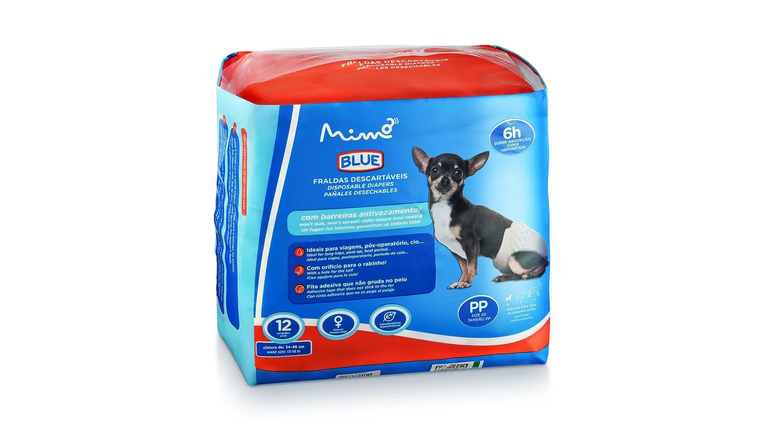 Fralda Descartável Higiênica Expet Blue para Cães Fêmeas 12 Unidades