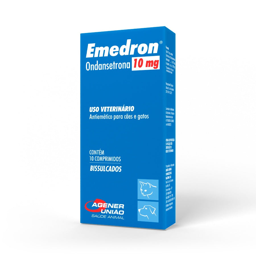 Antiemético Emedron Agener para Cães e Gatos 10 mg 10 Comprimidos